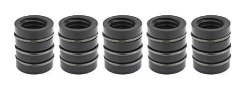 Five black ribbed MIG nozzle insulators