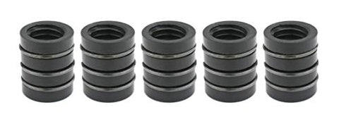 Five black ribbed MIG nozzle insulators