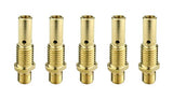 Five brass 35-50 MIG gas diffusers