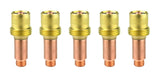 Five brass and copper WP-17/18/26 gas-lens collet bodies