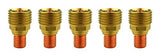 Five brass and copper WP-9/20 gas-lens collet bodies