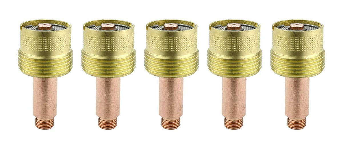 Five large-diameter gas-lens collet bodies for WP-17/18/26 TIG torches