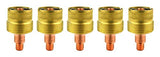 Five large-diameter gas-lens collet bodies for WP-9/20 TIG torches