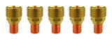 Five regular gas-lens collet bodies for WP-9/20 TIG torches