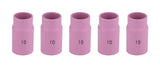 Five size 10 regular pink TIG gas-lens cups