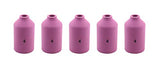 Five size 4 regular pink TIG gas-lens cups