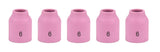 Five size 6 regular 53N ceramic TIG gas-lens cups