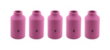 Five size 6 regular pink TIG gas-lens cups
