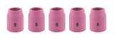 Five size 8 regular 53N ceramic TIG gas-lens cups