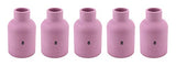 Five size 8 regular large-diameter TIG gas-lens cups