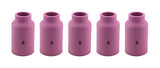 Five size 8 regular pink TIG gas-lens cups