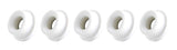 Five white large gas-lens TIG cup gaskets