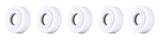 Five white recessed-ring TIG heat shields