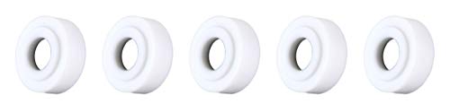 Five white recessed-ring TIG heat shields