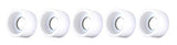 Five white stepped TIG heat shields