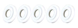 Five white wide-flange TIG heat shields
