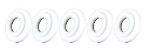 Five white wide-flange TIG heat shields