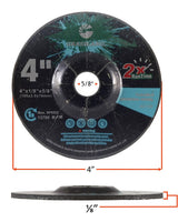 Flexible Grinding Wheel, 4 x 1/8 x 5/8, 120 Grit: diameter, arbor and side-profile diagram