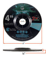 Flexible Grinding Wheel, 4 x 1/8 x 5/8, 46 Grit: diameter, arbor and side-profile diagram
