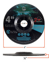 Flexible Grinding Wheel, 4 x 1/8 x 5/8, 60 Grit: diameter, arbor and side-profile diagram