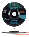 Flexible Grinding Wheel, 4 x 1/8 x 5/8, 60 Grit: diameter, arbor and side-profile diagram