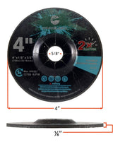 Flexible Grinding Wheel, 4 x 1/8 x 5/8, 80 Grit: diameter, arbor and side-profile diagram