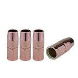 Four copper 169-series MIG nozzles for Miller M-25/M-40