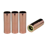 Four copper 21 flush-tip MIG nozzles with threaded inserts