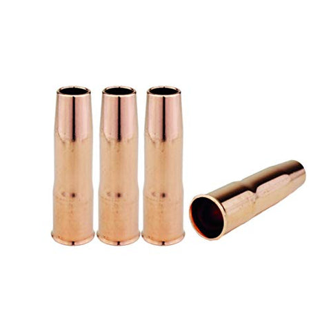 Four copper 22 short-stop MIG nozzles