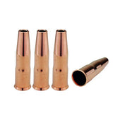 Four copper 22 slip-on MIG nozzles