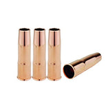 Four copper 22 slip-on MIG nozzles