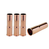Four copper 22 slip-on MIG nozzles