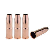 Four copper 24A slip-on MIG nozzles
