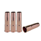 Four copper 24A slip-on MIG nozzles
