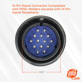 Fourteen-pin TIG control connector face and diameter