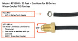 41V30R 25-foot 18-series gas hose and 5/8-18 RH supply fitting
