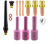 Gas-lens TIG kit with long cups 4L, 5L and 6L and back caps