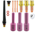 Gas-lens TIG kit with long cups 5L, 6L and 8L and back caps