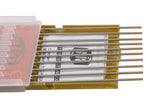 Gold-tip tungsten rods extending from their case