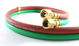Red and green twin hose Type B brass fittings