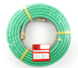 Coiled red and green Grade T twin welding hose in package