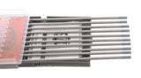 Gray-tip ceriated tungsten electrodes beside open case