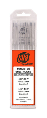 Gray-tip ceriated tungsten mixed-diameter pack