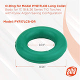Green O-ring for PYR17LCB long TIG collet body