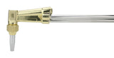 Cutting torch 90-degree head and fitted tip close-up