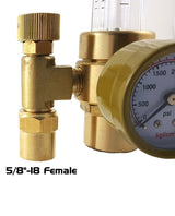 Argon flowmeter 5/8-18 female outlet connection