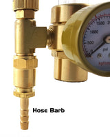 Argon flowmeter hose barb outlet