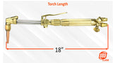 Heavy-duty torch showing 18-inch assembled length
