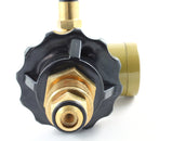 Balloon inflator handwheel and cylinder connector close-up