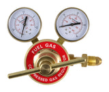 High-flow fuel-gas regulator with dual gauges